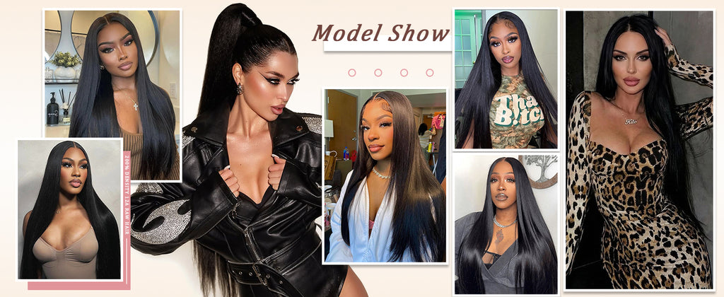 Draylith 30 Inch 13x6 Lace Front Wigs Human Hair Wig 200 Density HD Transparent Straight Lace Frontal Wigs For Women Glueless Wig Pre Plucked With Baby Hair Natural Color