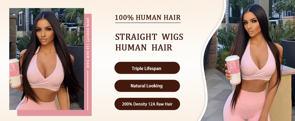 Draylith 30 Inch 13x6 Lace Front Wigs Human Hair Wig 200 Density HD Transparent Straight Lace Frontal Wigs For Women Glueless Wig Pre Plucked With Baby Hair Natural Color