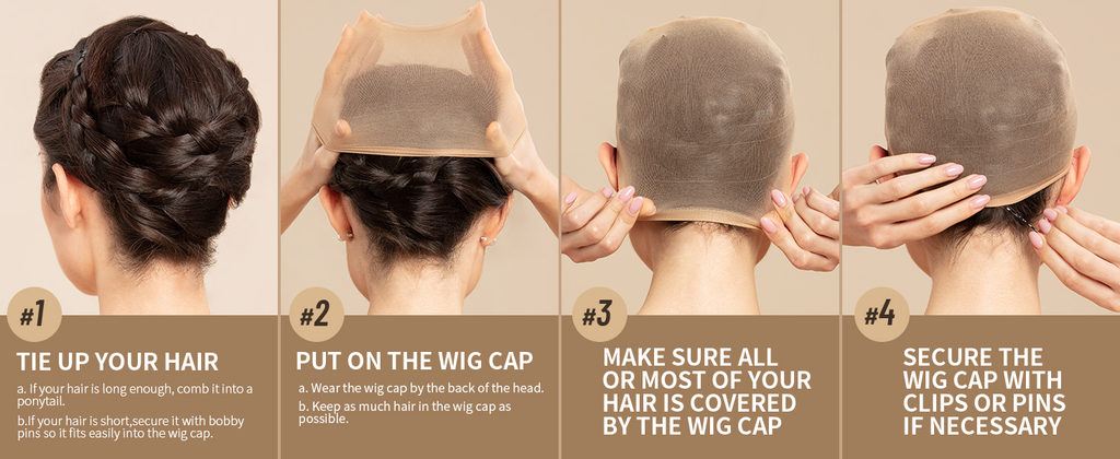 1 pieces Light Brown Stocking Wig Caps Stretchy Nylon Wig Caps for Women